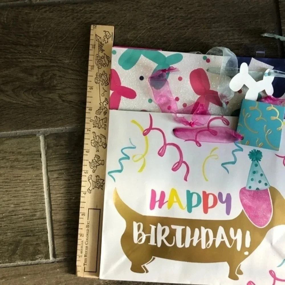 NWT Dachshund birthday gift bag and card bundle